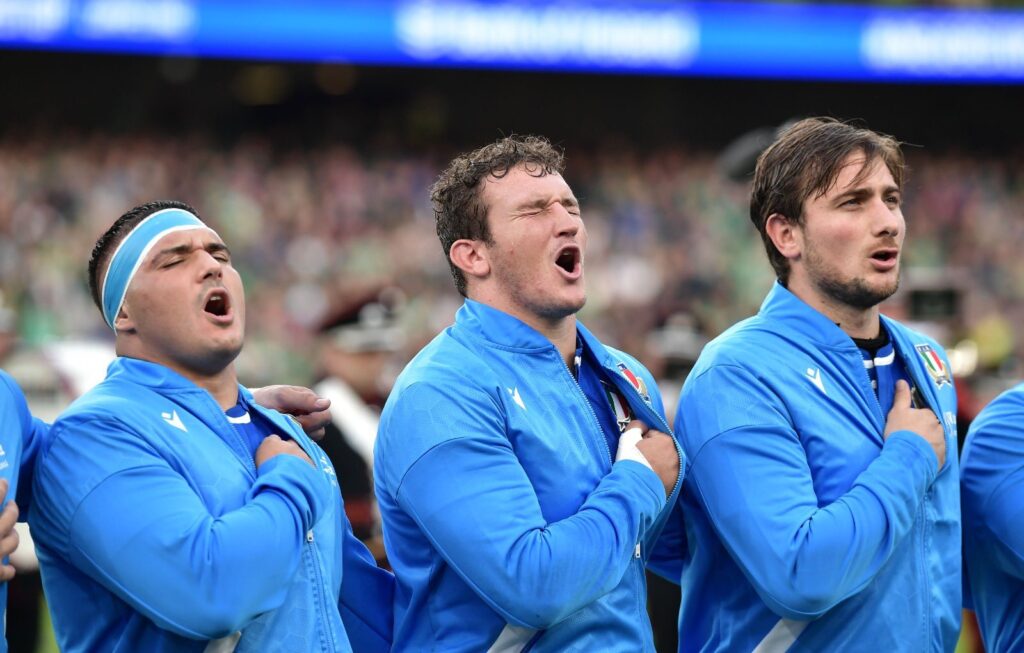 Italian Rugby Team ahead of a crucial match