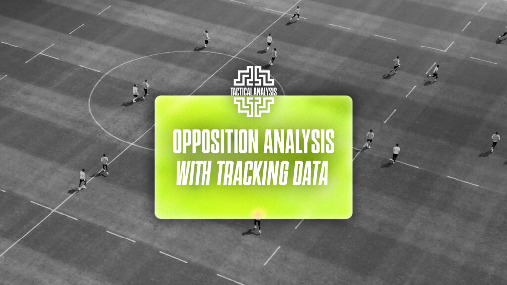 Графическое представление настройки тактического анализа, отображающее наложение данных отслеживания игроков на футбольном поле.