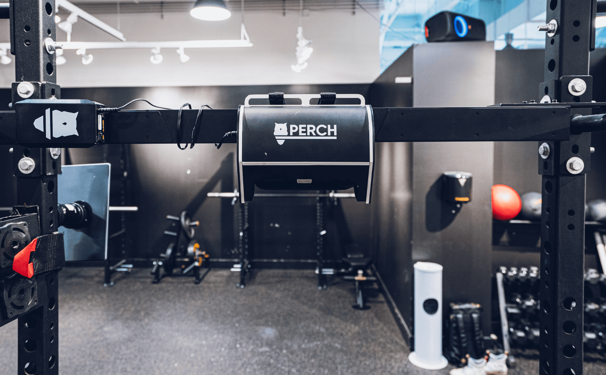 perch máy ảnh trên giá đỡ tạ