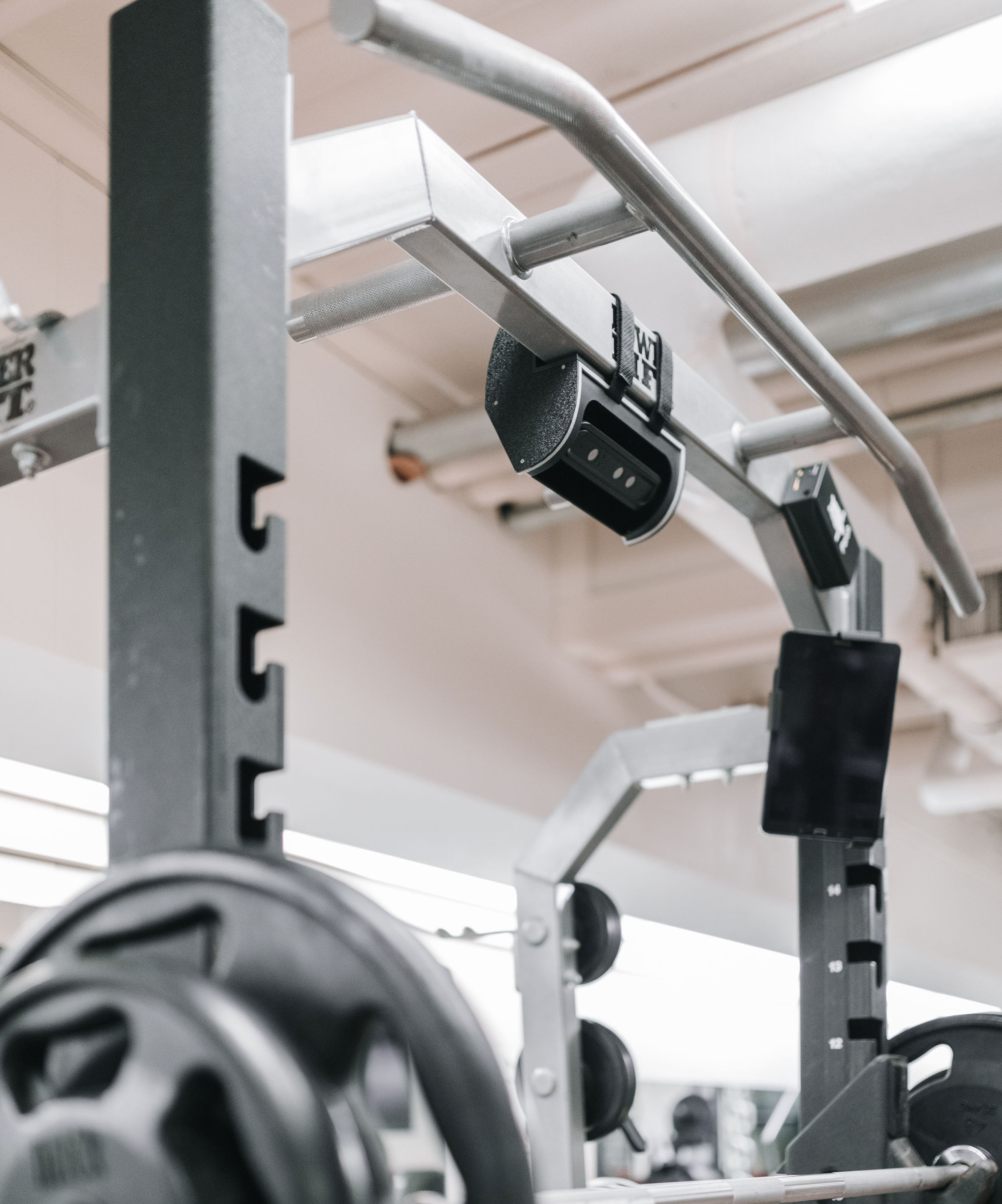Perched on a rack to optimize your performance without interrupting your workout flow
